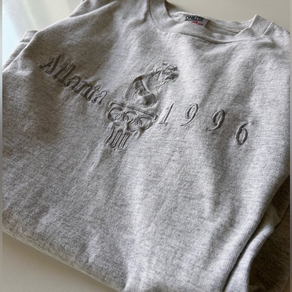 1996 Atlanta Vintage USA Olympics Medium gray Tshirt Cotton